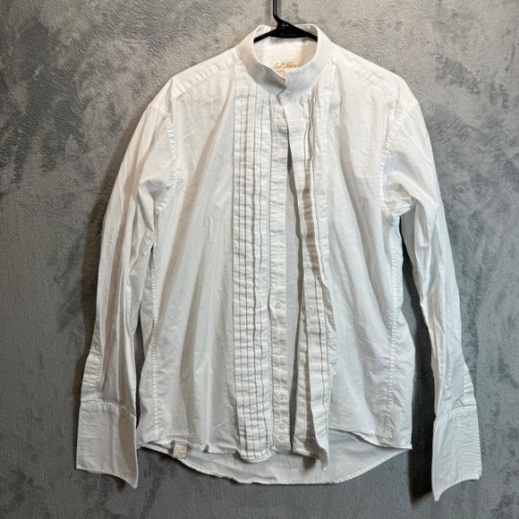 Bill Blass Eveningwear Mens White Premier Pima Pleated Tuxedo Shirt 16 34/35 - Picture 1 of 6
